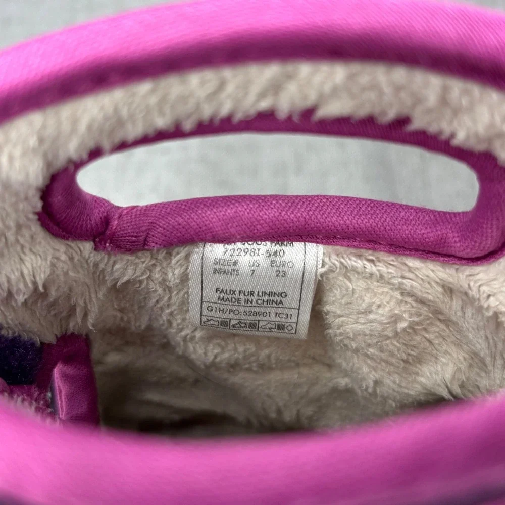 Bogs Baby Boots Purple Pink Farm Animal Print Waterproof‎ Insulated Kids Size 7